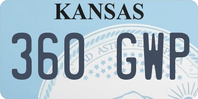 KS license plate 360GWP