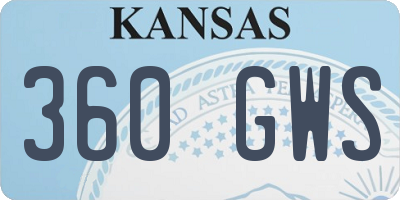 KS license plate 360GWS