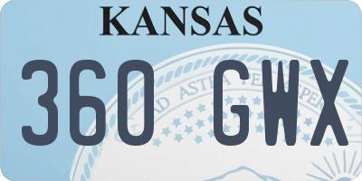 KS license plate 360GWX