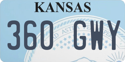 KS license plate 360GWY