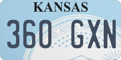 KS license plate 360GXN