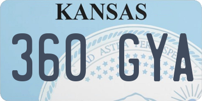 KS license plate 360GYA