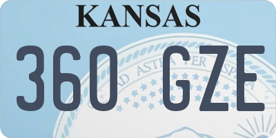 KS license plate 360GZE