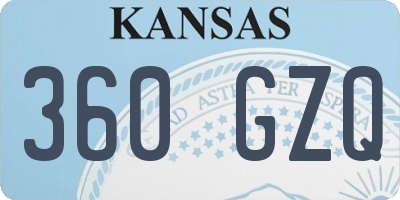 KS license plate 360GZQ