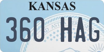 KS license plate 360HAG