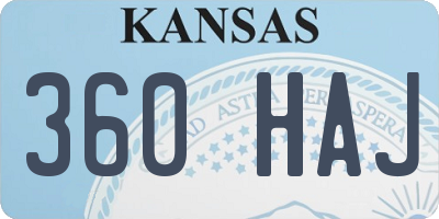 KS license plate 360HAJ