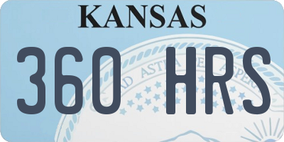 KS license plate 360HRS
