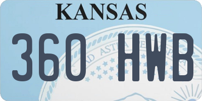 KS license plate 360HWB