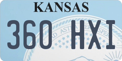 KS license plate 360HXI