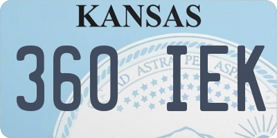 KS license plate 360IEK