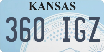KS license plate 360IGZ