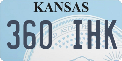KS license plate 360IHK