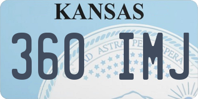 KS license plate 360IMJ