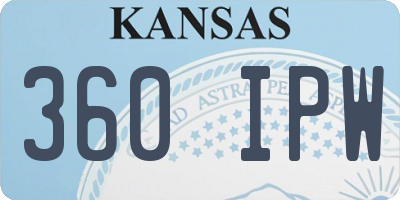 KS license plate 360IPW