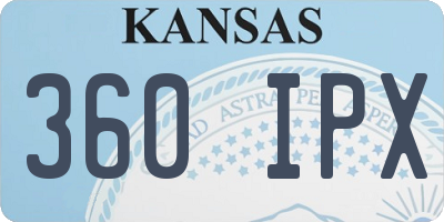 KS license plate 360IPX