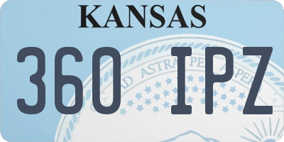KS license plate 360IPZ