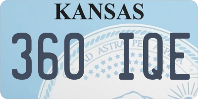 KS license plate 360IQE