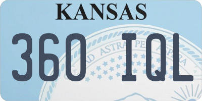 KS license plate 360IQL