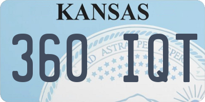 KS license plate 360IQT