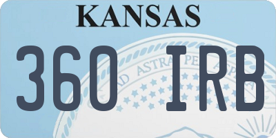 KS license plate 360IRB