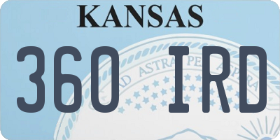 KS license plate 360IRD