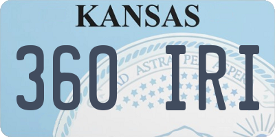 KS license plate 360IRI
