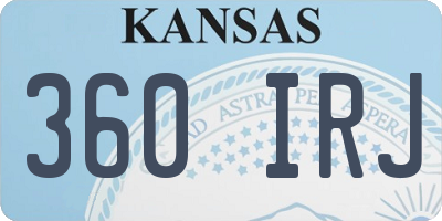 KS license plate 360IRJ