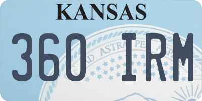 KS license plate 360IRM