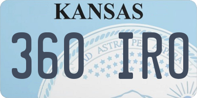 KS license plate 360IRO