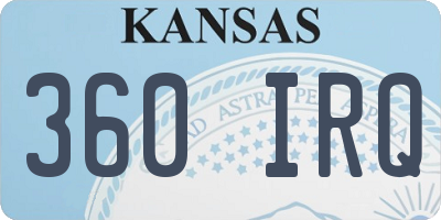 KS license plate 360IRQ