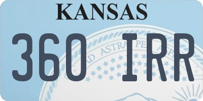 KS license plate 360IRR