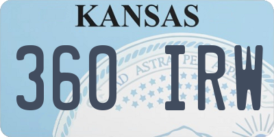 KS license plate 360IRW