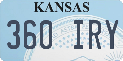 KS license plate 360IRY