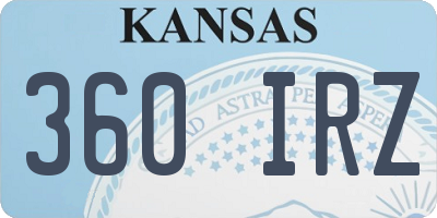 KS license plate 360IRZ