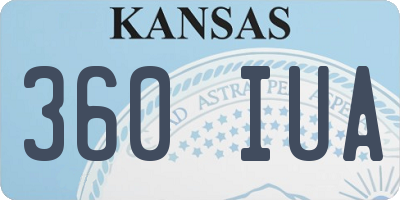 KS license plate 360IUA