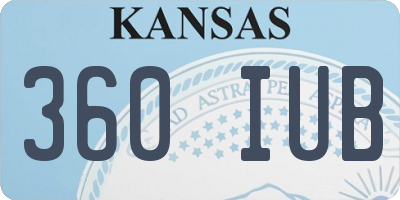 KS license plate 360IUB