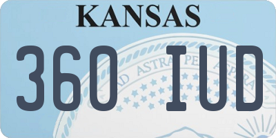 KS license plate 360IUD