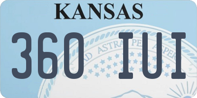 KS license plate 360IUI