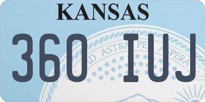 KS license plate 360IUJ