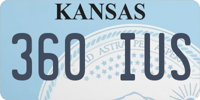 KS license plate 360IUS