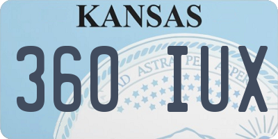 KS license plate 360IUX