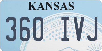 KS license plate 360IVJ