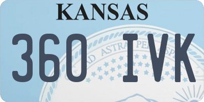 KS license plate 360IVK