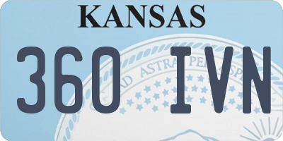KS license plate 360IVN
