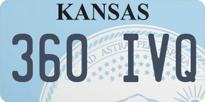 KS license plate 360IVQ