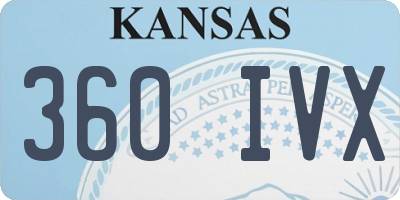 KS license plate 360IVX