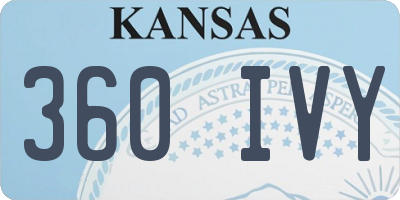 KS license plate 360IVY