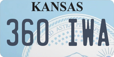 KS license plate 360IWA