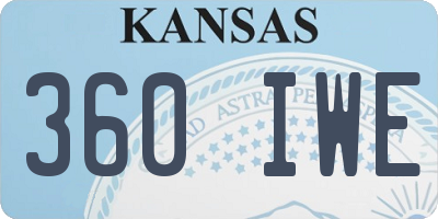 KS license plate 360IWE