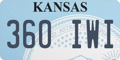 KS license plate 360IWI
